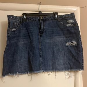 BARELY WORN TRUE CRAFT Distressed Denim Mini-skirt-24